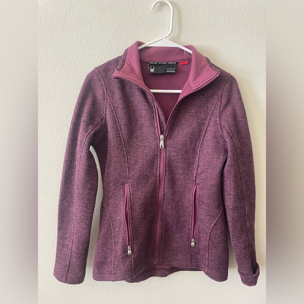 Spyder purple zip up athletic jacket